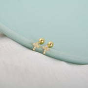 Mini Silver Cross Stud Earrings – Unique Gift Ideas — 1
