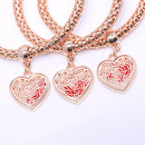 Three-color Corn Chain Rose Peach Heart Bracelet – Jewelry Gift Ideas — 3