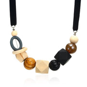 Geometrical wooden beads pendant – Jewelry Gift Ideas — 1