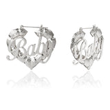 Creative Peach Heart Baby Letter Earrings Female – Gifts for Her — 1