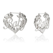 Creative Peach Heart Baby Letter Earrings Female – Gifts for Her — 1