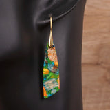 Geometric Flower Shape Pendant Earrings – Jewelry Gift Ideas — 8
