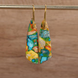 Geometric Flower Shape Pendant Earrings – Jewelry Gift Ideas — 9