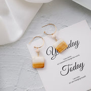 Geometric square colored striped square earrings – Practical Gifts — 10