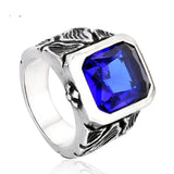 Vintage Stainless Steel Ring With Gemstones, Men's – Stylish Gifts — 2