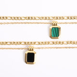 Double Turquoise Necklace Square Pendant – Jewelry Gift Ideas — 2