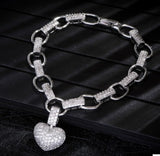 Micro Inlaid Heart-Shaped Necklace And Bracelet – Jewelry Gift Ideas — 2