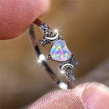 Love Moon Three Claw Ring On Both Sides Simple – Gifts for Couples — 4