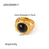 18K Gold Stainless Steel Square Inlaid Closed Ring No – Everyday Gifts — 5