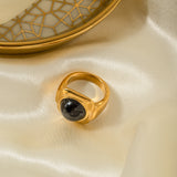 18K Gold Stainless Steel Square Inlaid Closed Ring No – Everyday Gifts — 6