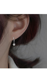 Women's Sterling Silver Zircon Sakura Flower Earrings – Gifts for Her — 4