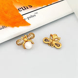 Women's Bee Pearl Grace Silver Stud Earrings – Gifts for Her — 6
