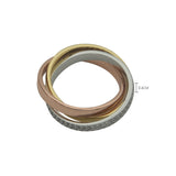 Three-color Three-ring Full Diamond Ring – Unique Gift Ideas — 10