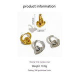 French Style Dual-wear Heart And Circle Earrings High – Stylish Gifts — 5