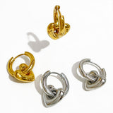 French Style Dual-wear Heart And Circle Earrings High – Stylish Gifts — 11