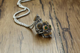 Titanium Steel Ghost Head Pendant Men's Green Eye – Jewelry Gift Ideas — 11