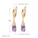Long Water Drop Earrings Studded With Zircon – Meaningful Gifts — 3