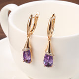 Long Water Drop Earrings Studded With Zircon – Meaningful Gifts — 11