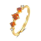 Retro French Palace Inlaid Orange Garnet Zircon Ring – Gifts for Her — 9