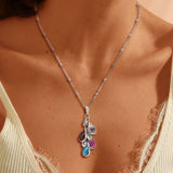 Water Drop Birthstone Gemstone Necklace Three – Jewelry Gift Ideas — 2