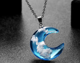 Moon resin pendant clavicle necklace – Jewelry Gift Ideas — 10