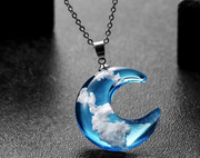 Moon resin pendant clavicle necklace – Jewelry Gift Ideas — 10