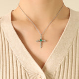 Emerald Zircon Necklace Titanium Steel 18K Gold – Jewelry Gift Ideas — 10
