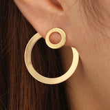 Trend Ins Wind Geometric Double Round Earrings – Birthday Gifts — 2