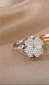 Rotatable Flower Rings With Rhinestones Ins Fashion – Stylish Gifts — 3