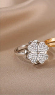 Rotatable Flower Rings With Rhinestones Ins Fashion – Stylish Gifts — 3