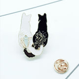 Cartoon black and white couple cat brooch – Jewelry Gift Ideas — 2