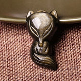 Natural Gold Obsidian Fox Pendant Men's – Jewelry Gift Ideas — 2