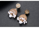 Bell Zircon Earrings Golden Earrings – Everyday Gifts — 12