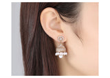 Bell Zircon Earrings Golden Earrings – Everyday Gifts — 4