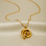 Stainless Steel 18K Gold Thread Circle Pendant – Jewelry Gift Ideas — 9