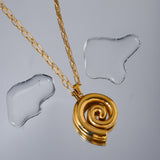 Stainless Steel 18K Gold Thread Circle Pendant – Jewelry Gift Ideas — 5