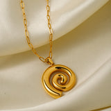 Stainless Steel 18K Gold Thread Circle Pendant – Jewelry Gift Ideas — 6