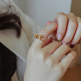 Creative Line Art Double Round Ball Ring Female – Gifts for Her — 9