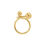 Creative Line Art Double Round Ball Ring Female – Gifts for Her — 4