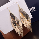 Retro Style Willow Leaf Long Women's Earrings – Stylish Gifts — 7