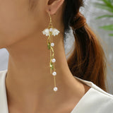 Tulip Long Tassel Earrings New Flower Earrings – Meaningful Gifts — 2