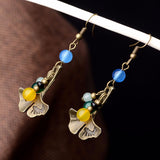 Handmade Earrings Ginkgo Leaf Eardrops Ethnic – Gift Ideas — 4