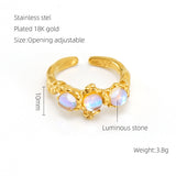 Retro Titanium Steel Moonstone Ring Hip Hop Irregular – Useful Gifts — 6