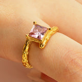 Retro Titanium Steel Moonstone Ring Hip Hop Irregular – Useful Gifts — 7