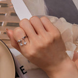S925 Silver Butterfly Chain Opening Adjustable Ring – Everyday Gifts — 8