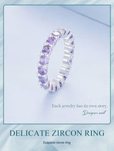 Geometric Sterling Silver S925 Refined Zircon Ring – Meaningful Gifts — 12
