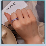 Geometric Sterling Silver S925 Refined Zircon Ring – Meaningful Gifts — 5