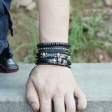 Men's Punk Woven Leather Bracelet – Jewelry Gift Ideas — 6