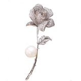 Women's Fashion Pearl Inlaid Zircon Camellia Brooch – Stylish Gifts — 8