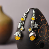 Gu Shu Qian Teng Ethnic Style Yellow Agate Earrings – Stylish Gifts — 10